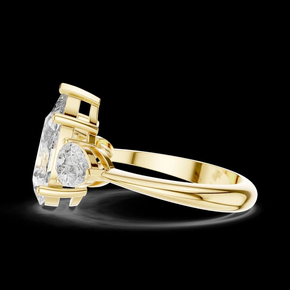 3-Stone Pear Cut Lab Grown Diamond Ring - Image 6 3-Stone Pear Cut Lab Grown Diamond Ring, view 6 of 6