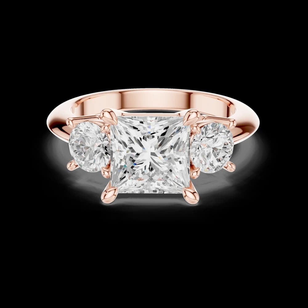 Elegant Princess Trio Lab Grown Diamond Ring - Image 1 Elegant Princess Trio Lab Grown Diamond Ring, view 1 of 6