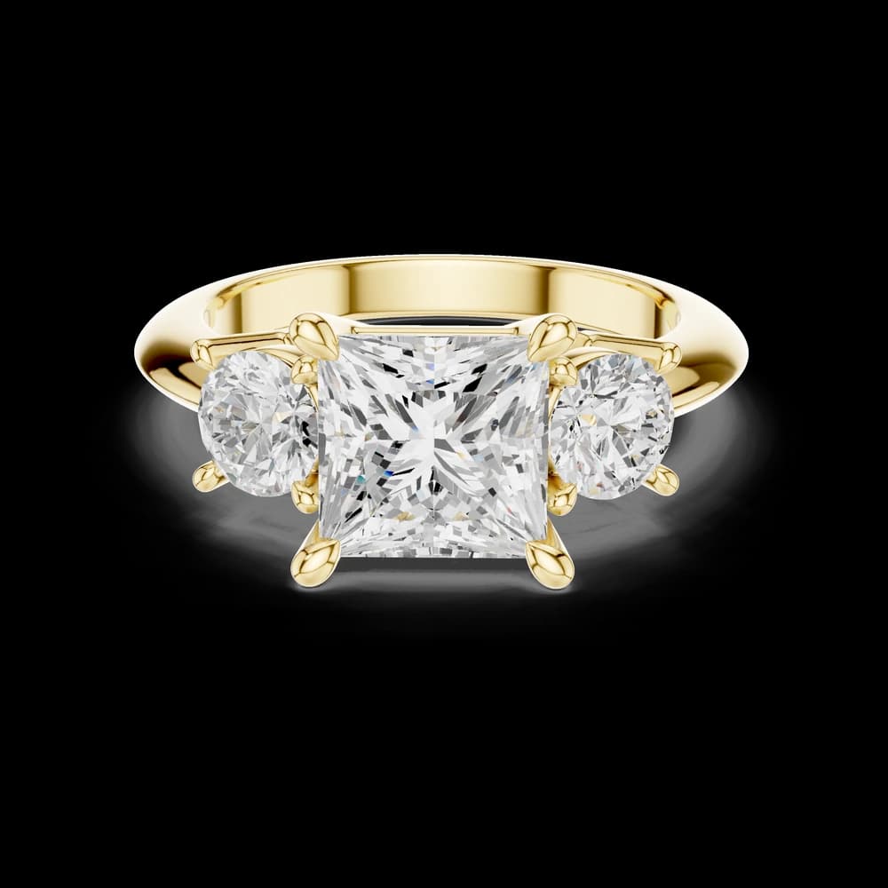 Elegant Princess Trio Lab Grown Diamond Ring - Image 3 Elegant Princess Trio Lab Grown Diamond Ring, view 3 of 6