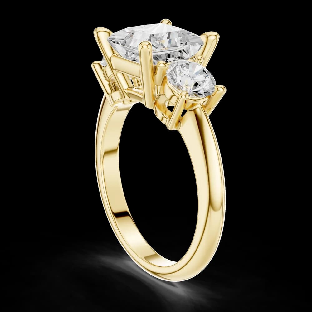 Elegant Princess Trio Lab Grown Diamond Ring - Image 4 Elegant Princess Trio Lab Grown Diamond Ring, view 4 of 6