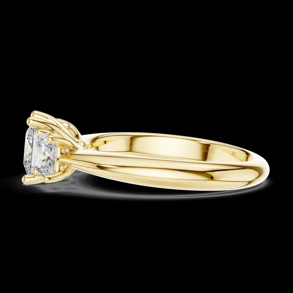 Princess Cut Three Stone Lab Grown Ring - Image 5 Princess Cut Three Stone Lab Grown Ring, view 5 of 5