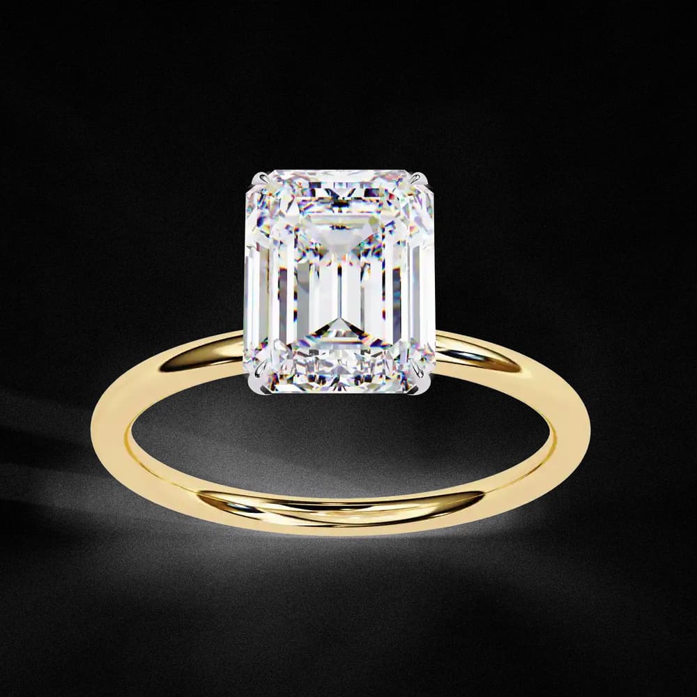 The Regal Emerald Lab Grown Solitaire Diamond Ring - Image 1 The Regal Emerald Lab Grown Solitaire Diamond Ring, view 1 of 11