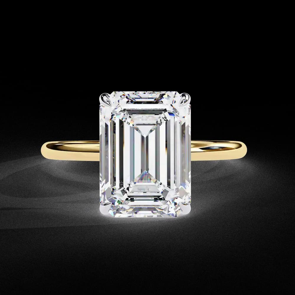 The Regal Emerald Lab Grown Solitaire Diamond Ring - Image 3 The Regal Emerald Lab Grown Solitaire Diamond Ring, view 3 of 11