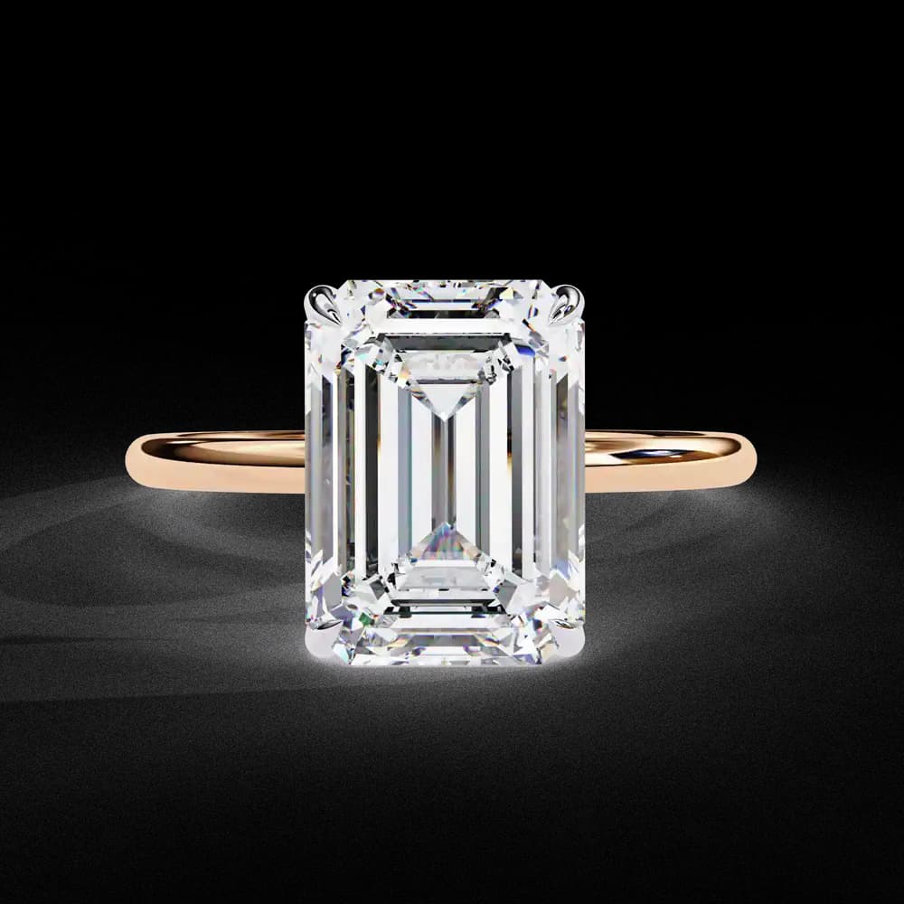 The Regal Emerald Lab Grown Solitaire Diamond Ring - Image 7 The Regal Emerald Lab Grown Solitaire Diamond Ring, view 7 of 11
