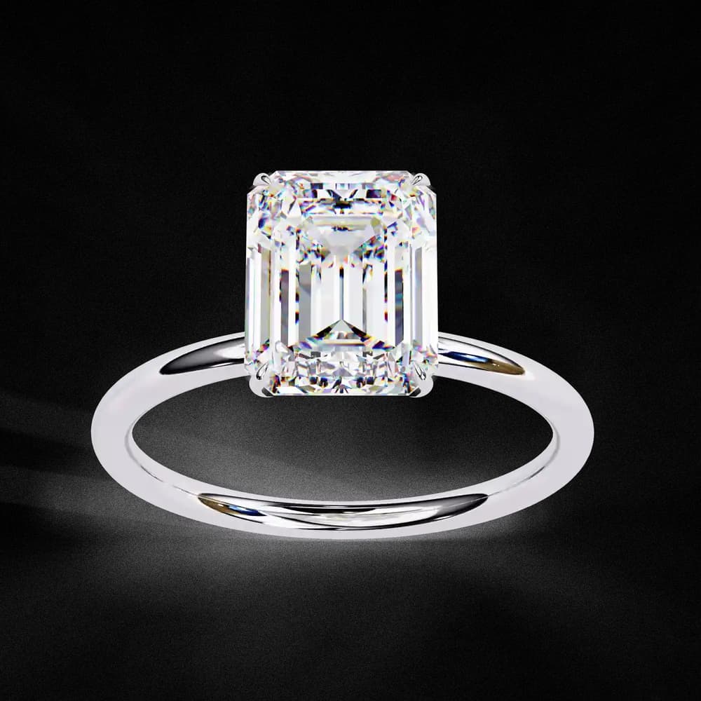 The Regal Emerald Lab Grown Solitaire Diamond Ring - Image 8 The Regal Emerald Lab Grown Solitaire Diamond Ring, view 8 of 11