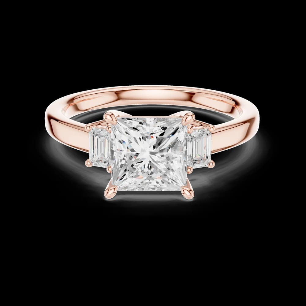 Princess Baguette Side Lab Grown Diamond Ring - Image 1 Princess Baguette Side Lab Grown Diamond Ring, view 1 of 6