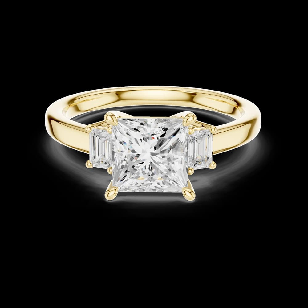 Princess Baguette Side Lab Grown Diamond Ring - Image 3 Princess Baguette Side Lab Grown Diamond Ring, view 3 of 6