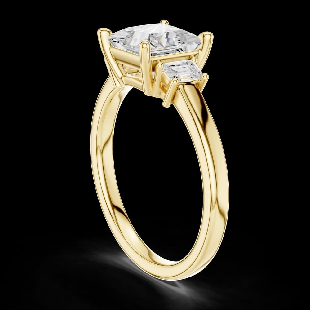 Princess Baguette Side Lab Grown Diamond Ring - Image 4 Princess Baguette Side Lab Grown Diamond Ring, view 4 of 6