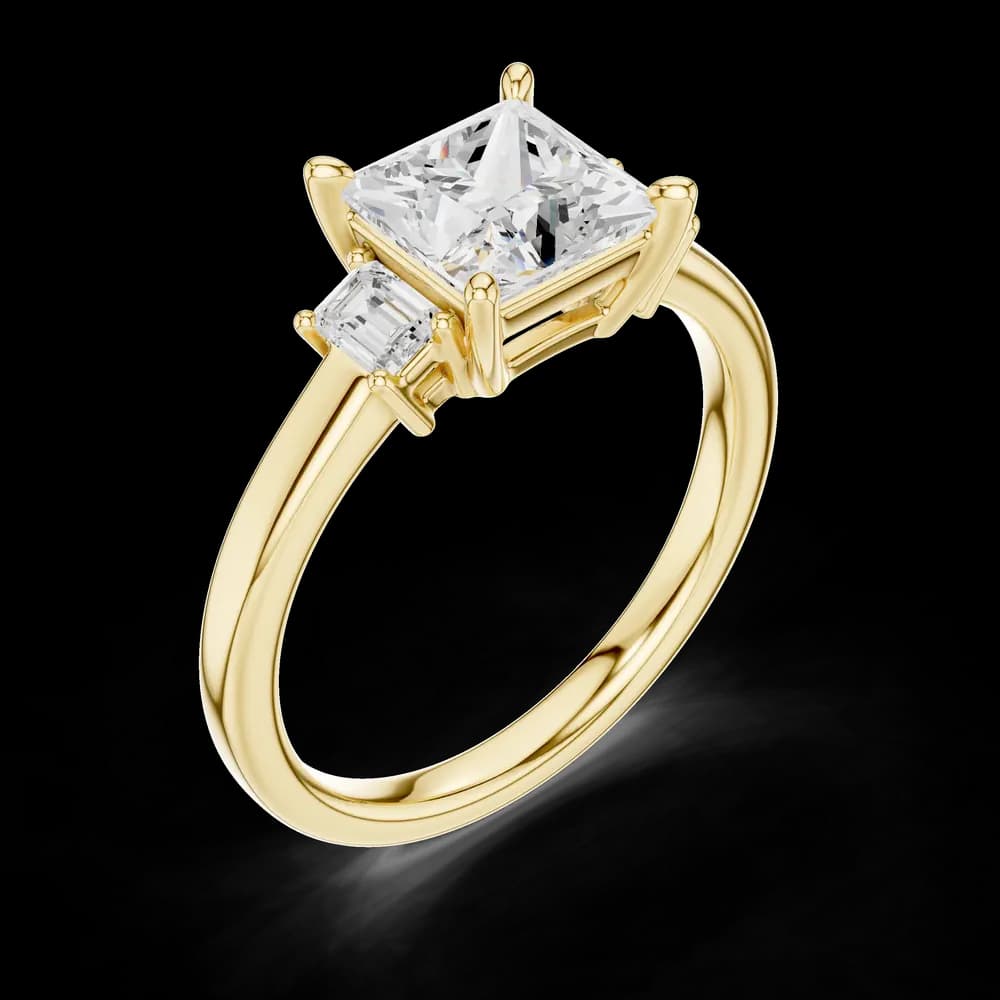 Princess Baguette Side Lab Grown Diamond Ring - Image 5 Princess Baguette Side Lab Grown Diamond Ring, view 5 of 6