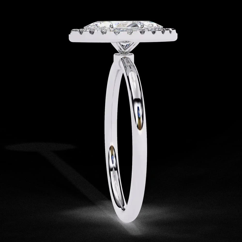 Classic Marquise Cut Lab Grown Diamond Halo Ring - Image 2 Classic Marquise Cut Lab Grown Diamond Halo Ring, view 2 of 10