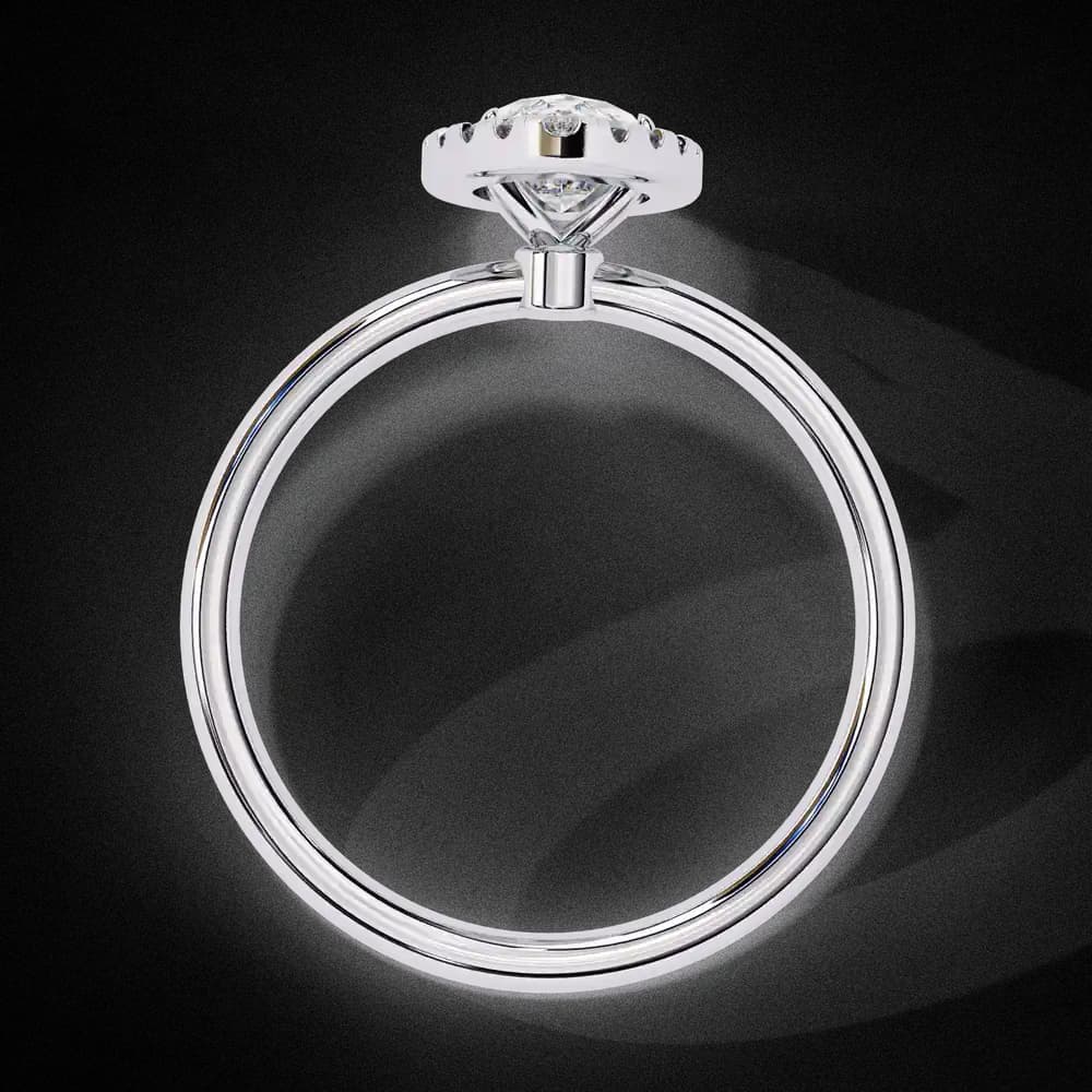 Classic Marquise Cut Lab Grown Diamond Halo Ring - Image 3 Classic Marquise Cut Lab Grown Diamond Halo Ring, view 3 of 10