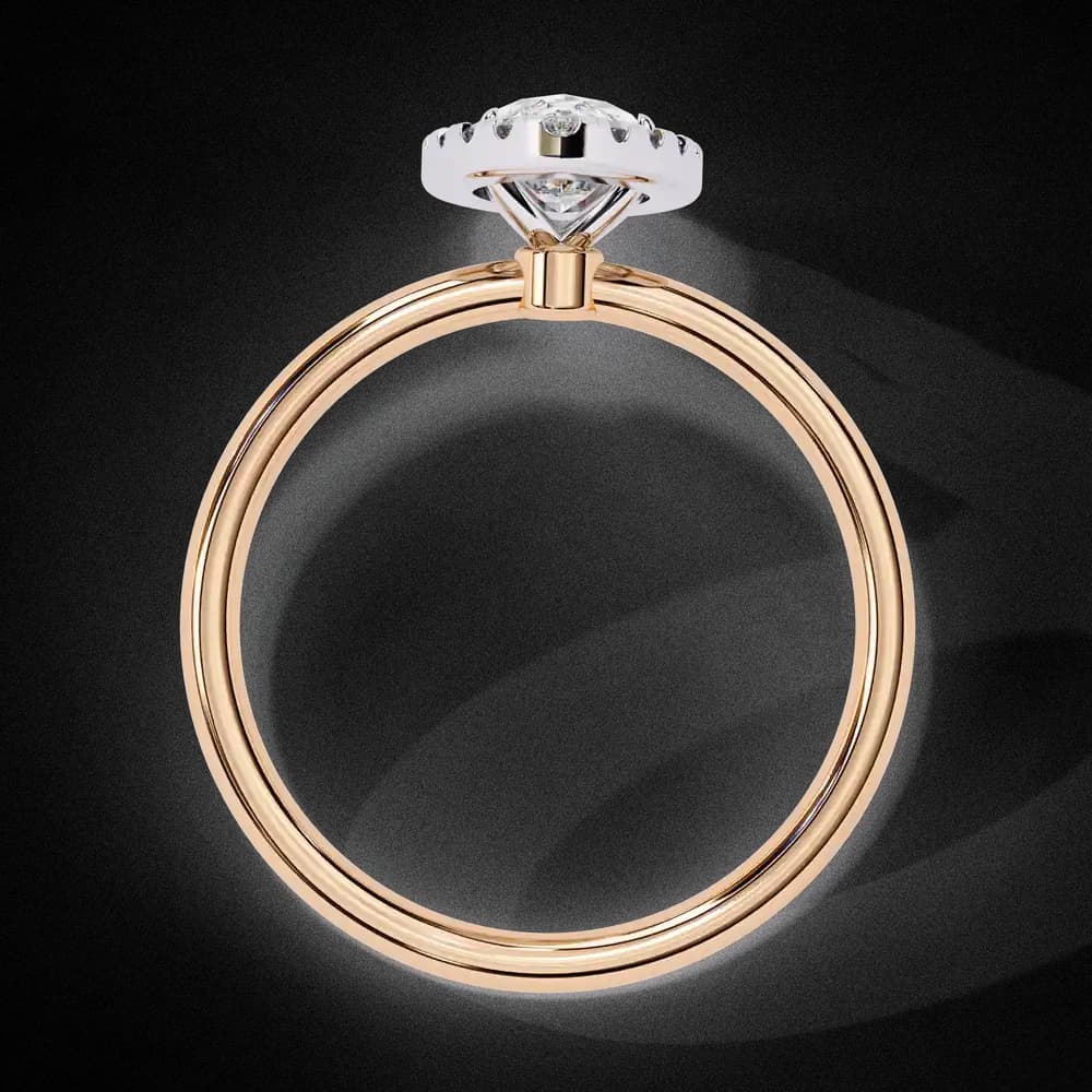 Classic Marquise Cut Lab Grown Diamond Halo Ring - Image 8 Classic Marquise Cut Lab Grown Diamond Halo Ring, view 8 of 10