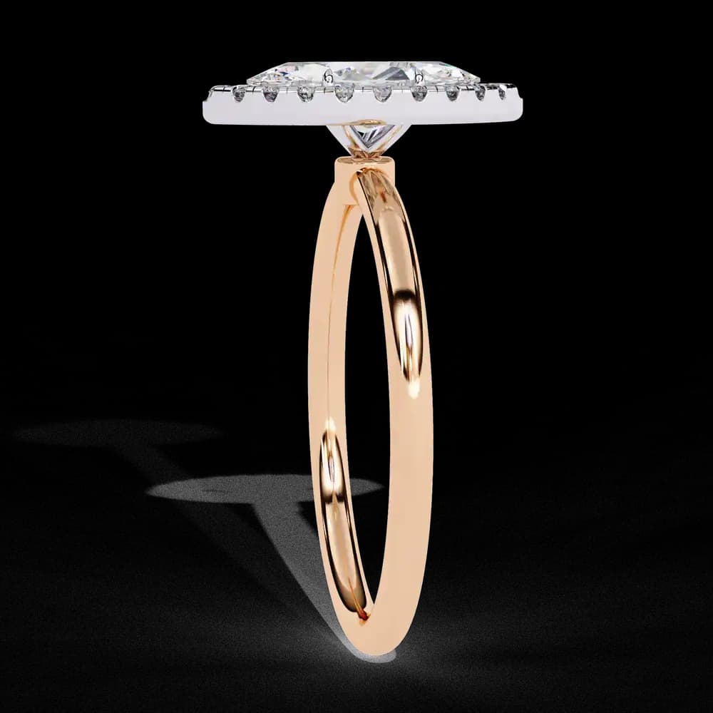 Classic Marquise Cut Lab Grown Diamond Halo Ring - Image 9 Classic Marquise Cut Lab Grown Diamond Halo Ring, view 9 of 10
