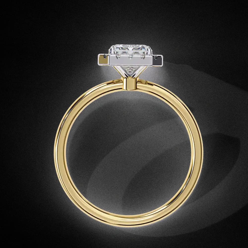 Classic Radiant Cut Lab Grown Diamond Halo Engagement Ring - Image 7 Classic Radiant Cut Lab Grown Diamond Halo Engagement Ring, view 7 of 12