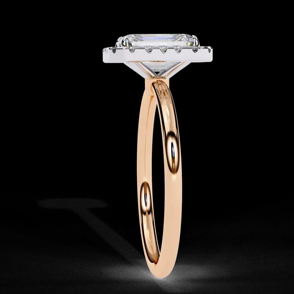 Classic Radiant Cut Lab Grown Diamond Halo Engagement Ring - Image 9 Classic Radiant Cut Lab Grown Diamond Halo Engagement Ring, view 9 of 12