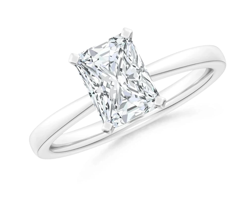 Classic Radiant Lab Grown Diamond Solitaire Ring - Image 3 Classic Radiant Lab Grown Diamond Solitaire Ring, view 3 of 5