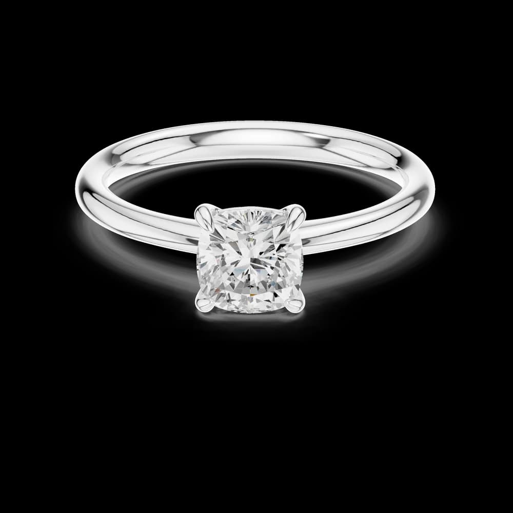 Simple Cushion Cut Solitaire Ring - Image 2 Simple Cushion Cut Solitaire Ring, view 2 of 6