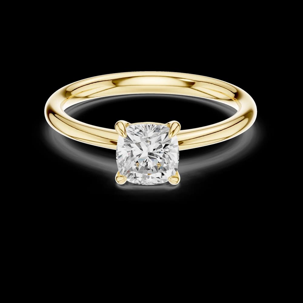 Simple Cushion Cut Solitaire Ring - Image 3 Simple Cushion Cut Solitaire Ring, view 3 of 6