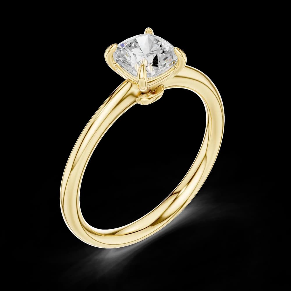 Simple Cushion Cut Solitaire Ring - Image 5 Simple Cushion Cut Solitaire Ring, view 5 of 6