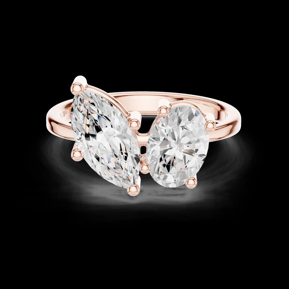 Toi et Moi Marquise and Oval Lab Grown Diamond Ring - Image 1 Toi et Moi Marquise and Oval Lab Grown Diamond Ring, view 1 of 6
