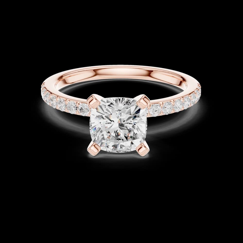 Cushion Pave Lab Grown Diamond Ring - Image 1 Cushion Pave Lab Grown Diamond Ring, view 1 of 6