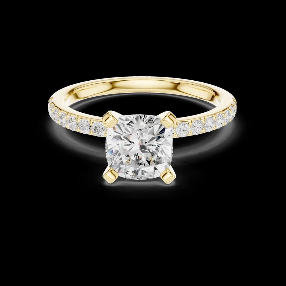 Cushion Pave Lab Grown Diamond Ring - Image 3 Cushion Pave Lab Grown Diamond Ring, view 3 of 6