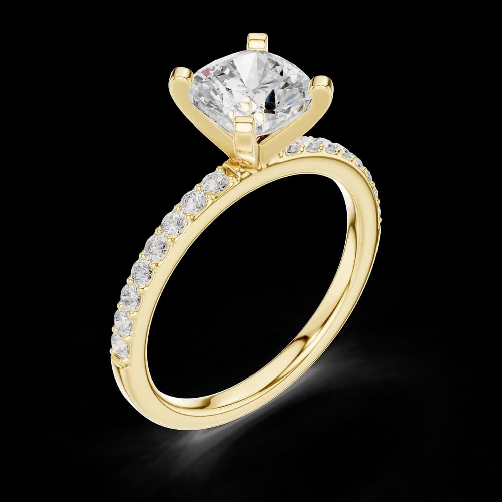 Cushion Pave Lab Grown Diamond Ring - Image 5 Cushion Pave Lab Grown Diamond Ring, view 5 of 6