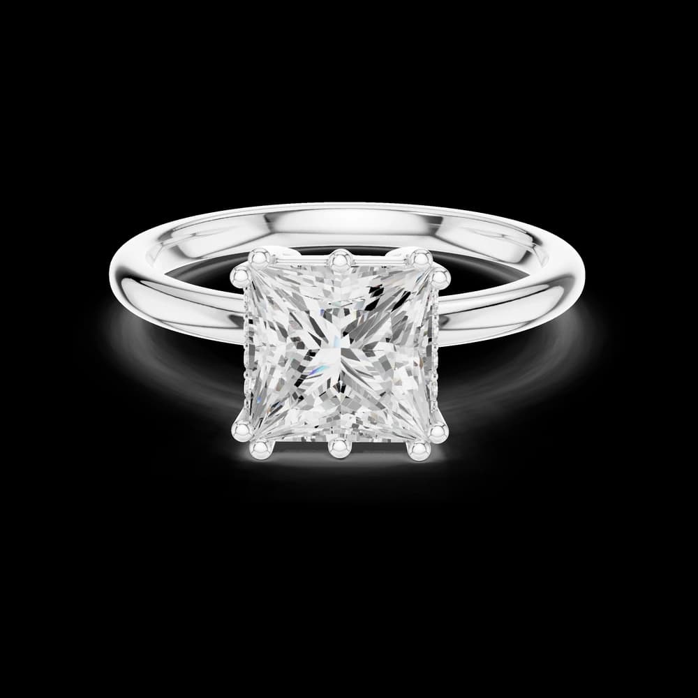 Minimalist Princess Cut Lab Grown Diamond Ring - Image 2 Minimalist Princess Cut Lab Grown Diamond Ring, view 2 of 6