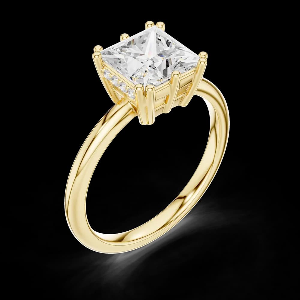 Minimalist Princess Cut Lab Grown Diamond Ring - Image 5 Minimalist Princess Cut Lab Grown Diamond Ring, view 5 of 6