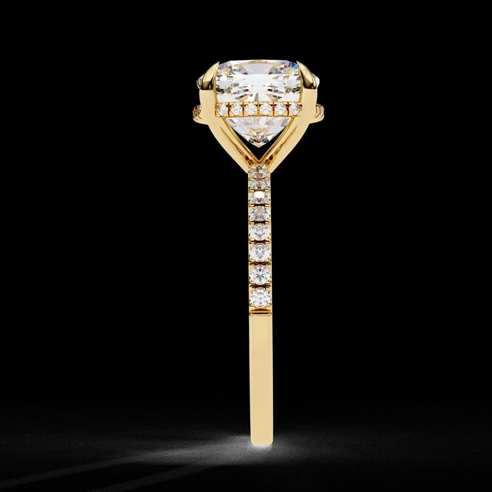 Eternal Glow-Cushion-Cut with Hidden Halo Lab Grown Diamond Ring - Image 3 Eternal Glow-Cushion-Cut with Hidden Halo Lab Grown Diamond Ring, view 3 of 8