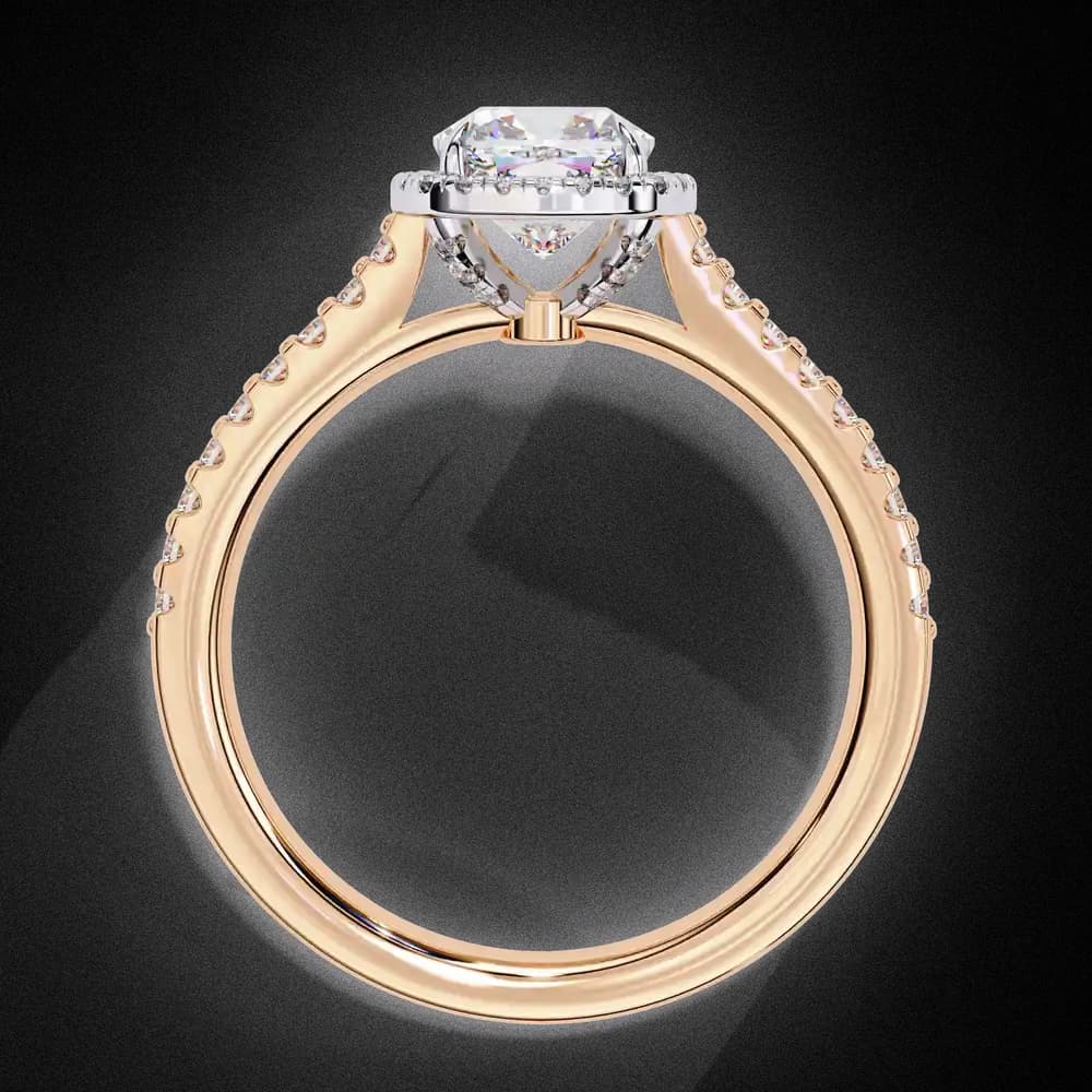 The Kacey Cushion Halo Cathedral Lab Grown Diamond Engagement Ring - Image 12 The Kacey Cushion Halo Cathedral Lab Grown Diamond Engagement Ring, view 12 of 12