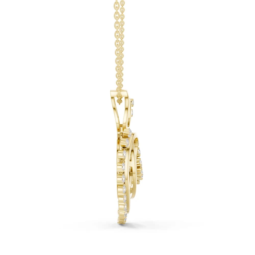 Dainty Cluster Lab Grown Diamond Halo Pendant - Image 6 Dainty Cluster Lab Grown Diamond Halo Pendant, view 6 of 6