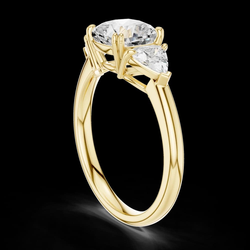 Cushion Trillion 3-Stone Lab grown Diamond Ring - Image 4 Cushion Trillion 3-Stone Lab grown Diamond Ring, view 4 of 6