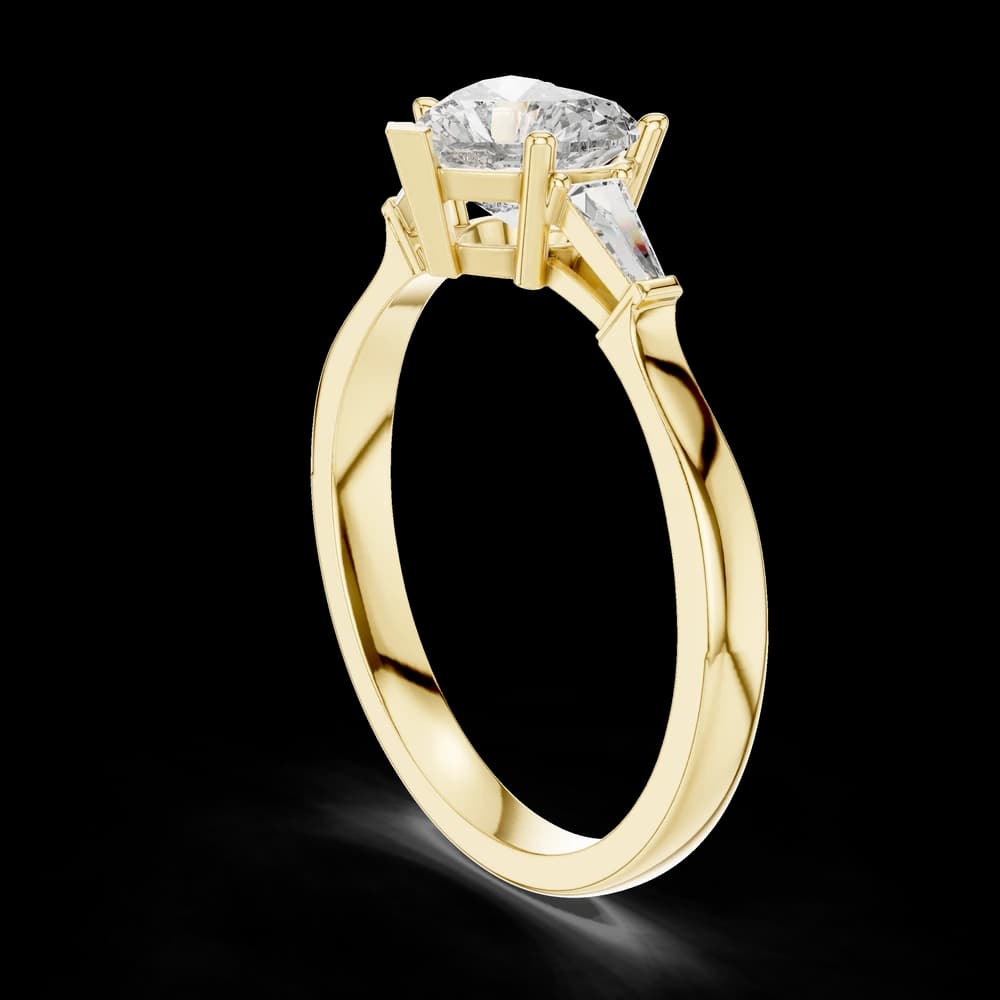 Tapered Baguette Heart Lab Grown Diamond Ring - Image 4 Tapered Baguette Heart Lab Grown Diamond Ring, view 4 of 6