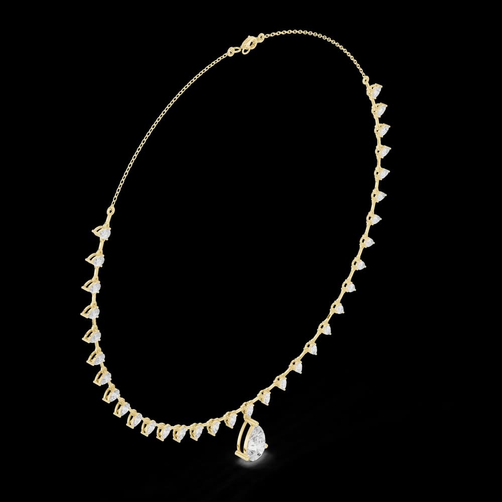 Deluxe Pear Diamond Lab Grown Necklace - Image 4 Deluxe Pear Diamond Lab Grown Necklace, view 4 of 6