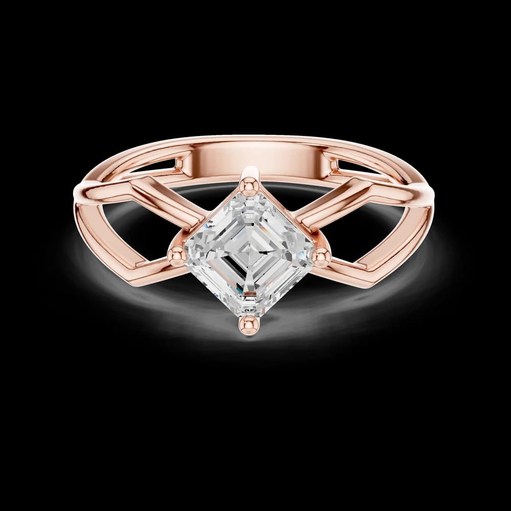 Asscher Solitaire Lab Grown Diamond Ring - Image 1 Asscher Solitaire Lab Grown Diamond Ring, view 1 of 6