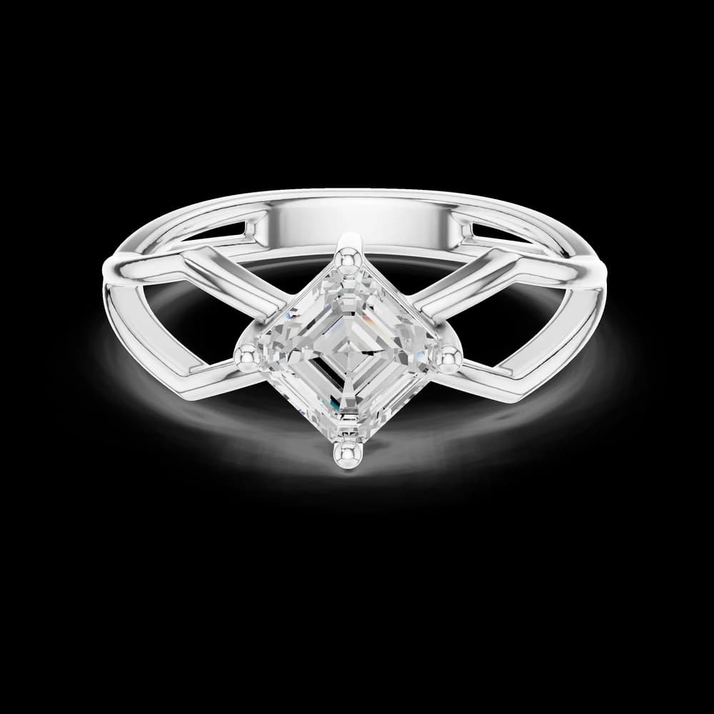 Asscher Solitaire Lab Grown Diamond Ring - Image 2 Asscher Solitaire Lab Grown Diamond Ring, view 2 of 6