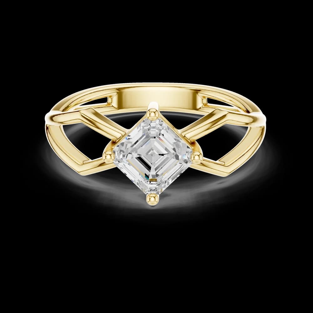 Asscher Solitaire Lab Grown Diamond Ring - Image 3 Asscher Solitaire Lab Grown Diamond Ring, view 3 of 6