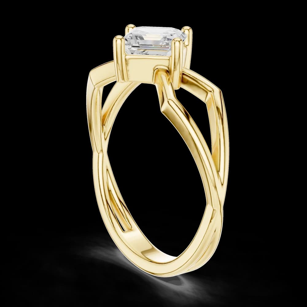 Asscher Solitaire Lab Grown Diamond Ring - Image 4 Asscher Solitaire Lab Grown Diamond Ring, view 4 of 6