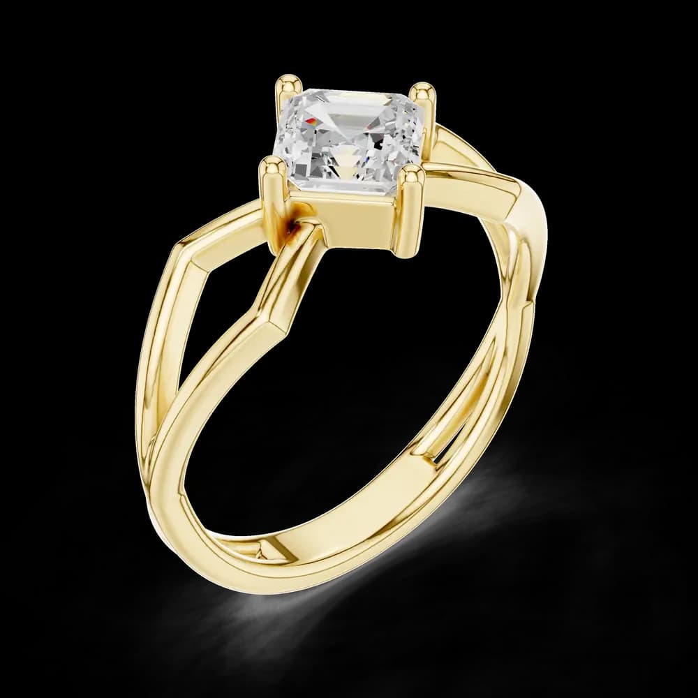 Asscher Solitaire Lab Grown Diamond Ring - Image 5 Asscher Solitaire Lab Grown Diamond Ring, view 5 of 6