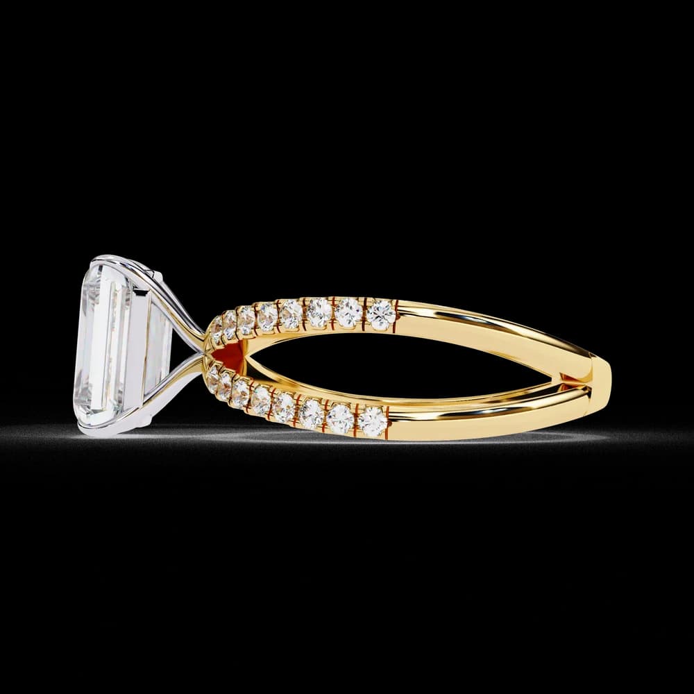 Elegant Split Shank Radiant Cut Lab Grown Diamond Engagement Ring - Image 7 Elegant Split Shank Radiant Cut Lab Grown Diamond Engagement Ring, view 7 of 7