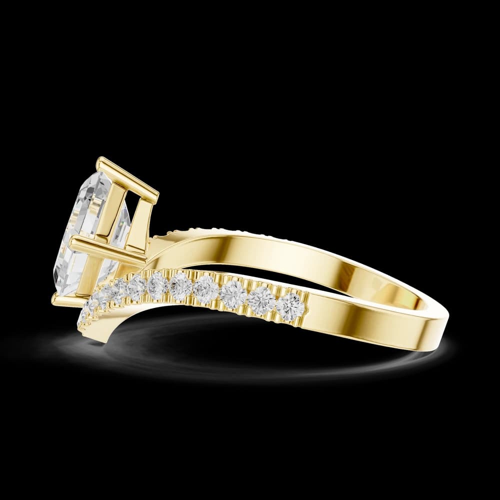 Asscher East - West Setting Lab Grown Diamond Ring - Image 3 Asscher East - West Setting Lab Grown Diamond Ring, view 3 of 6