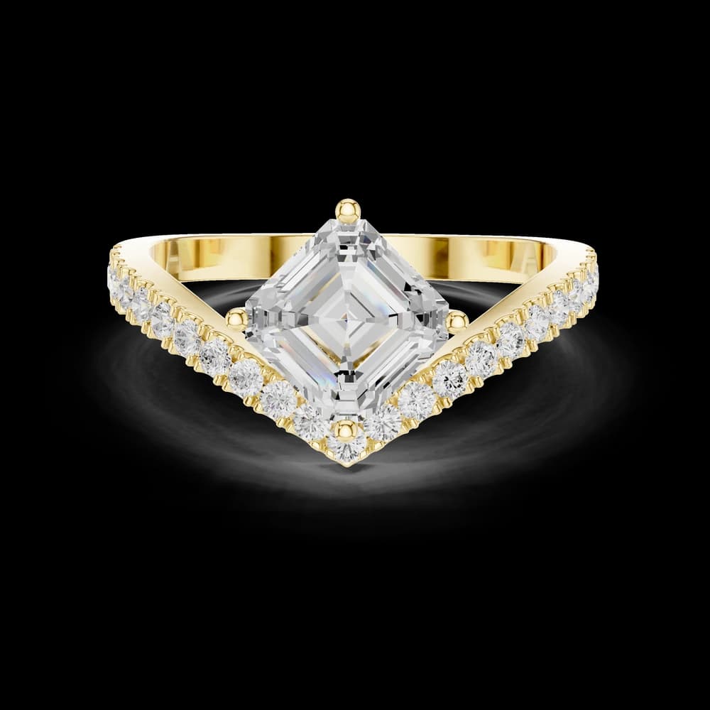 Asscher East - West Setting Lab Grown Diamond Ring - Image 4 Asscher East - West Setting Lab Grown Diamond Ring, view 4 of 6