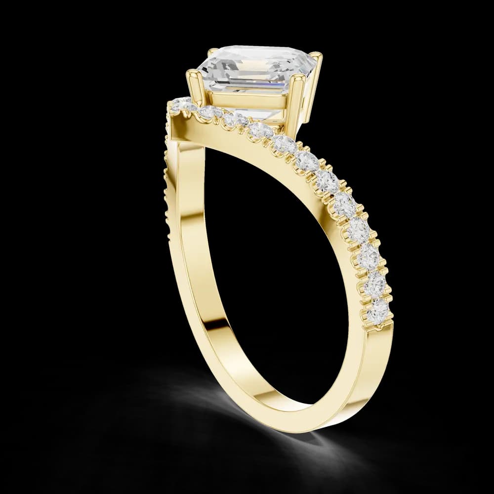 Asscher East - West Setting Lab Grown Diamond Ring - Image 6 Asscher East - West Setting Lab Grown Diamond Ring, view 6 of 6