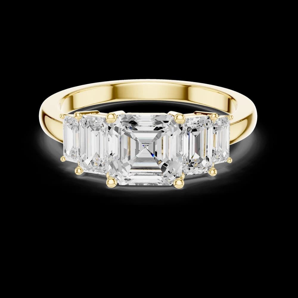 5 Stone Asscher Lab Grown Diamond Ring - Image 3 5 Stone Asscher Lab Grown Diamond Ring, view 3 of 6