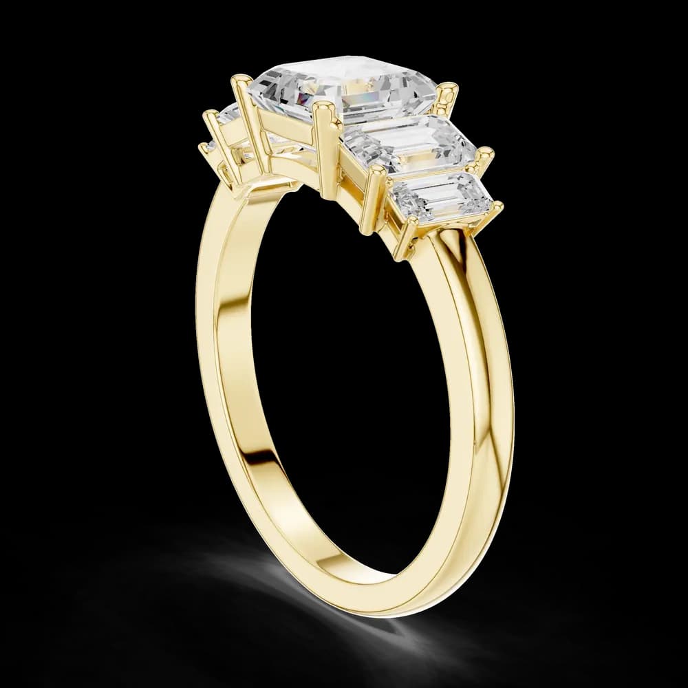 5 Stone Asscher Lab Grown Diamond Ring - Image 6 5 Stone Asscher Lab Grown Diamond Ring, view 6 of 6