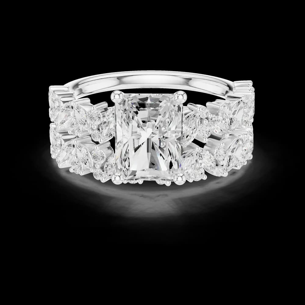 Radiant Cut Marquise Lab Grown Diamond Ring - Image 2 Radiant Cut Marquise Lab Grown Diamond Ring, view 2 of 6