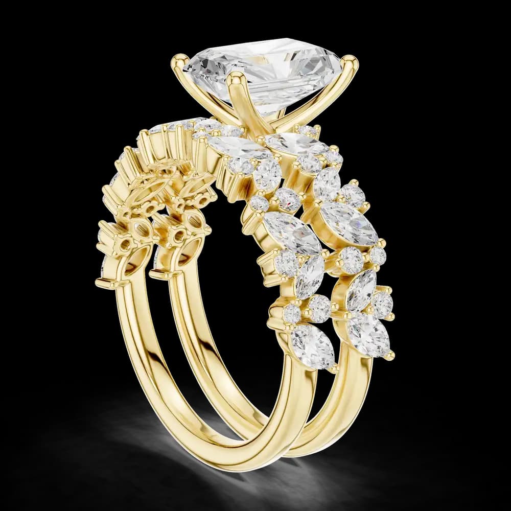 Radiant Cut Marquise Lab Grown Diamond Ring - Image 4 Radiant Cut Marquise Lab Grown Diamond Ring, view 4 of 6