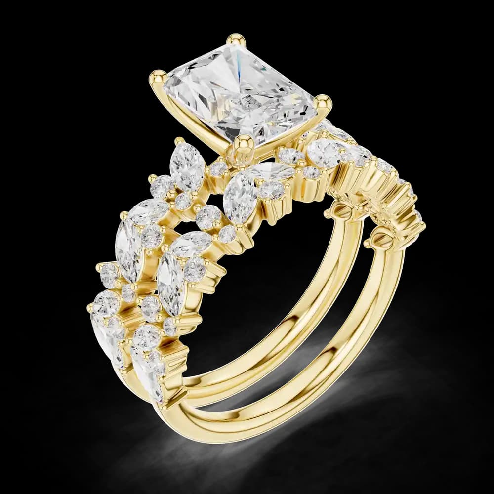 Radiant Cut Marquise Lab Grown Diamond Ring - Image 5 Radiant Cut Marquise Lab Grown Diamond Ring, view 5 of 6