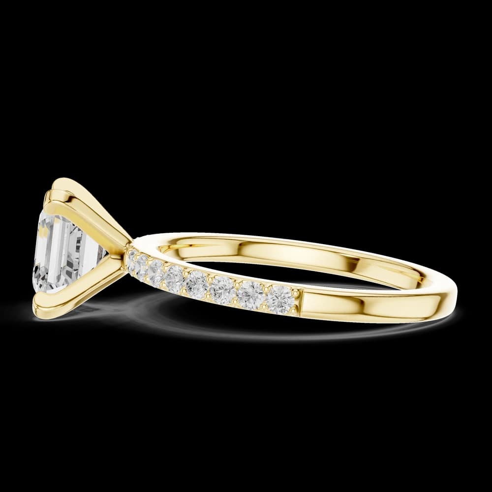 Asscher Cut With Pavé Lab Grown Diamond Ring - Image 6 Asscher Cut With Pavé Lab Grown Diamond Ring, view 6 of 6